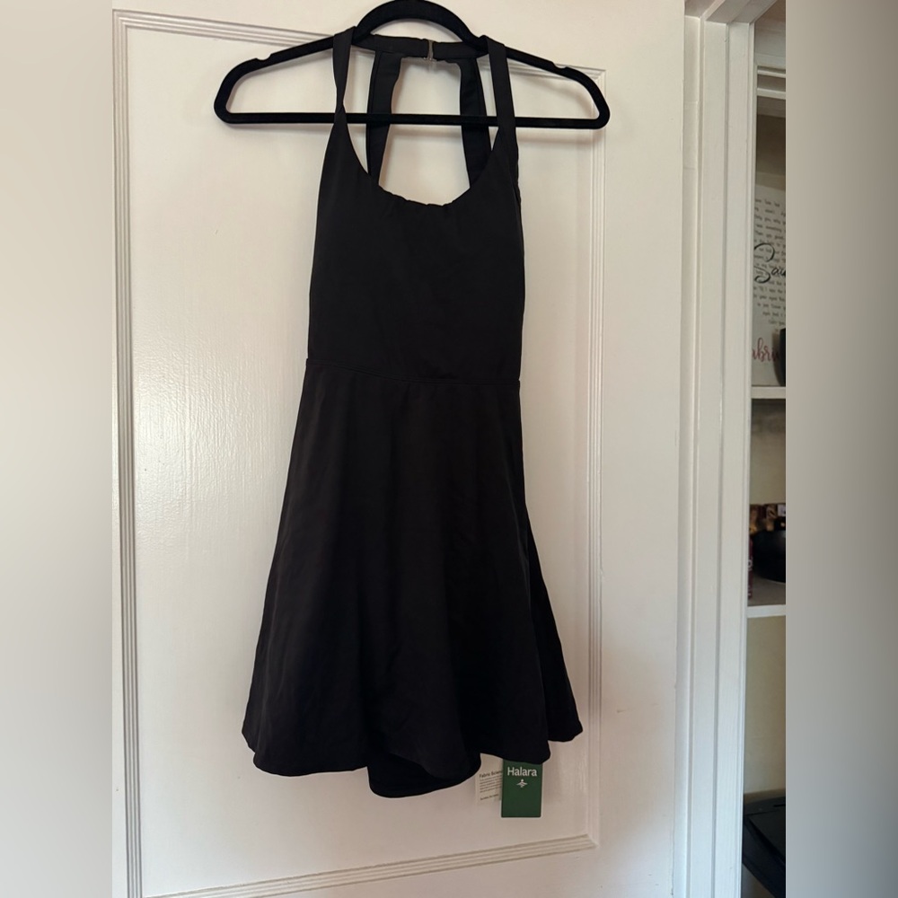 HALARA Black Halter A-Line Dress